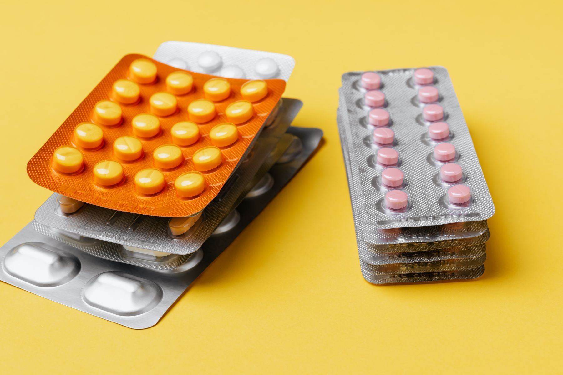 Stacked blister packs of tablets